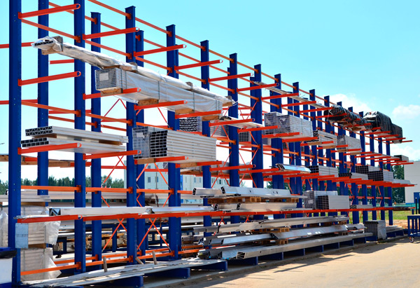 Cantilever racking in yard